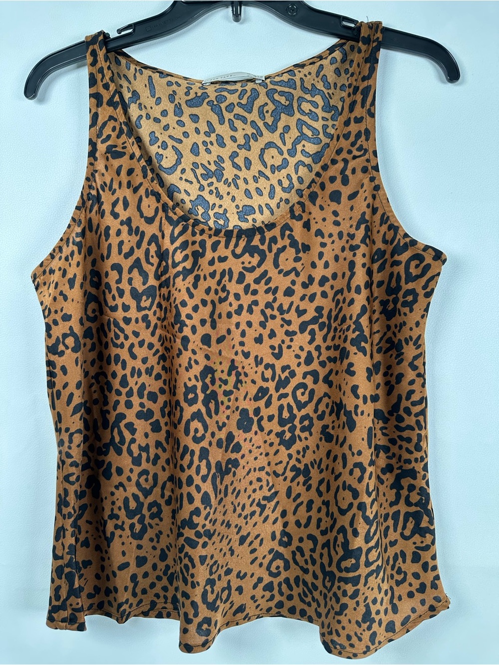 Black Tape_ Black and Brown Leopard Print Tank Camisole